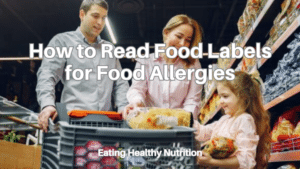 family grocery shopping and reading food labels.
