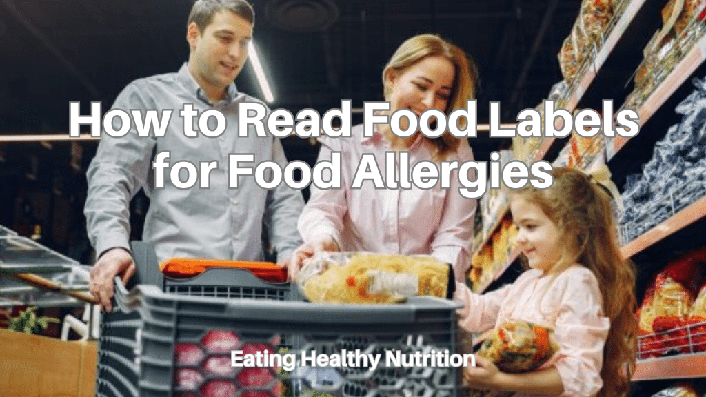 family grocery shopping and reading food labels.