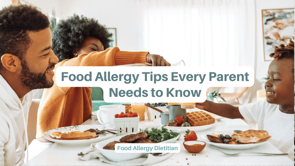 family eating breakfast together while managing food allergies in children