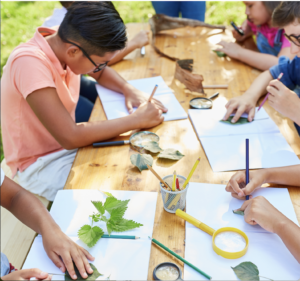 Children participating in supervised summer camp activity