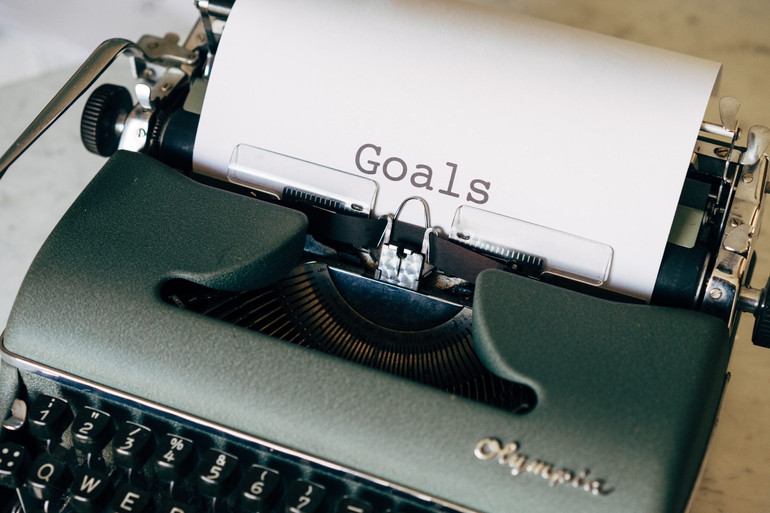 goals written on typewriter