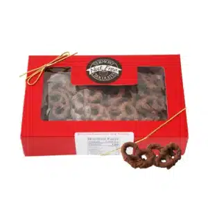 allergy friendly chocolate covered pretzels for a galentine's day food idea