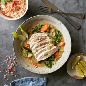 cooking safe homemade meal in allergy friendly kitchen