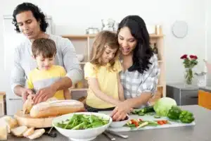 cooking safe homemade meal in allergy friendly kitchen