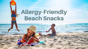 kids playing on the beach and having beach snacks