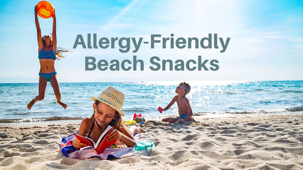 kids playing on the beach and having beach snacks