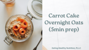 carrot cake overnight oat in mason jar with shredded carrots on top