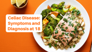 gluten free dinner: salmon and veggies and quinoa