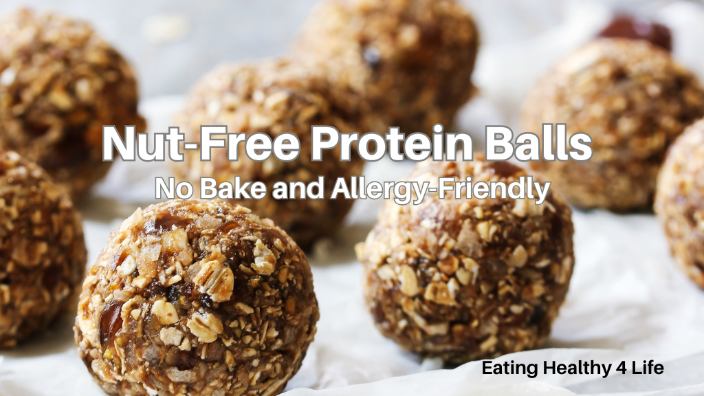 nut free protein balls with oats, sunflower seeds and maple syrup
