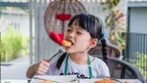 Picky eater eating allergy safe chicken nuggets