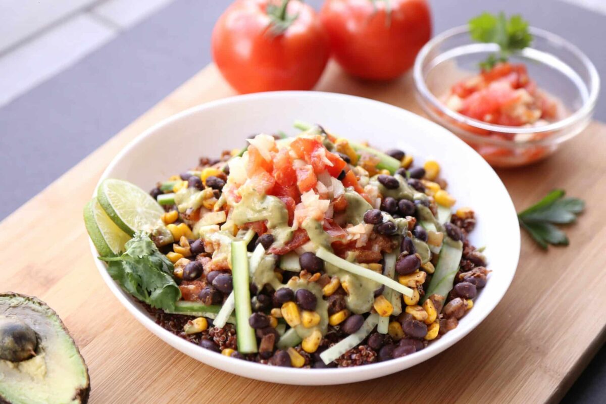 Egg-free Mexican breakfast rice bowl