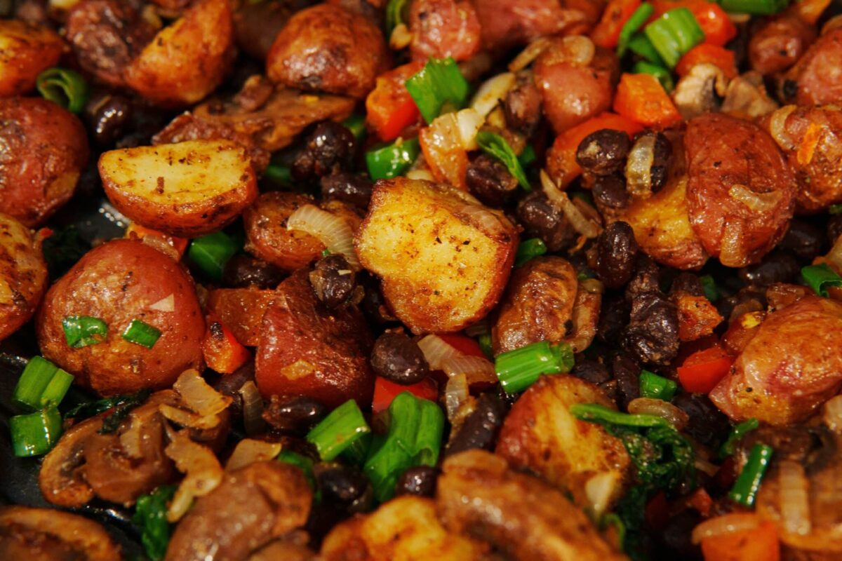 Potato and black bean breakfast bake